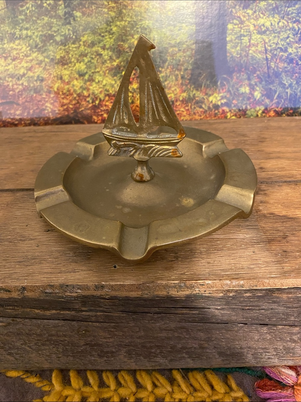 Brass Sailboat Ashtray - Nautical Decor